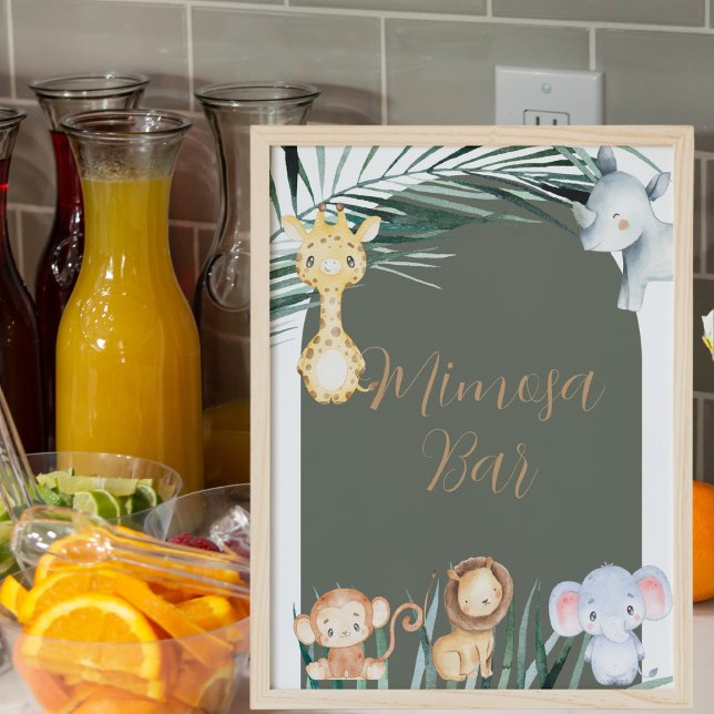 Safari Jungle Theme Mimosa Bar Sign Poster (Von Creator hochgeladen)