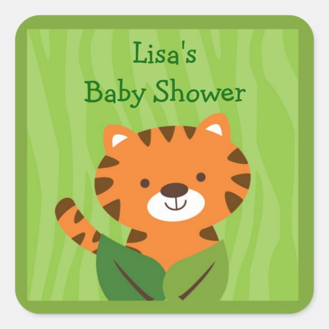 Safari Jungle Tiger Stickers Labels (Vorderseite)