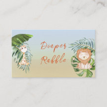 Safari Jungle Tropical Diaper Raffle Dusche Spiel