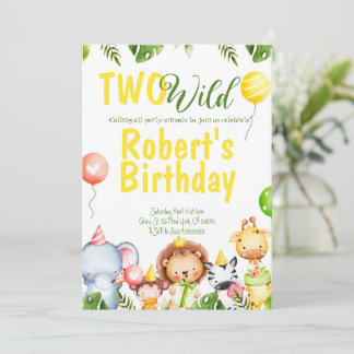 Safari Jungle Two Wild Birthday Einladung