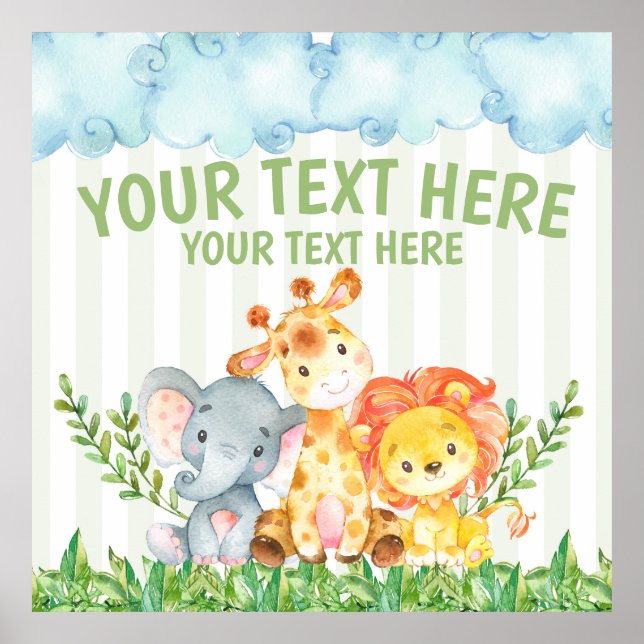Safari Jungle Zoos Animals Poster (Vorne)