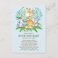 Safari JungleBoysBaby Shower Book for Baby