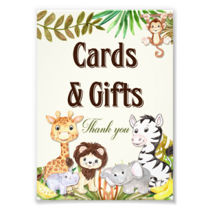 Safari-Karten und Geschenke-Zeichen, Babydusche-Ze Fotodruck