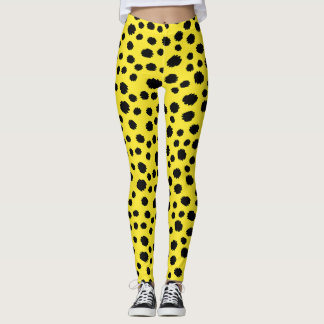 Safari-Katze Leopard Skin Wild Muster Schwarz Gelb Leggings