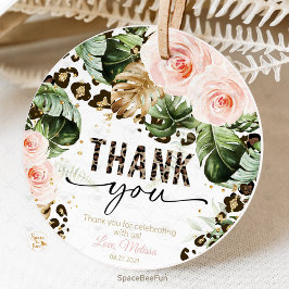 Safari Leopard drucken Geburtstags-Vorzugstriche Geschenkanhänger