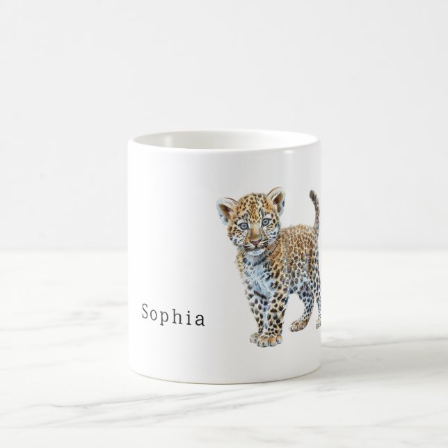 Safari-Leopard-Katze Tier Kaffeetasse (Mittel)