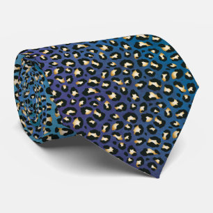 Safari Leopard Print Navy Blue Rosettes Krawatte