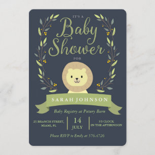 Safari Lion Baby Shower Einladung