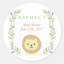 Safari Lion Baby Shower Favor Sticker