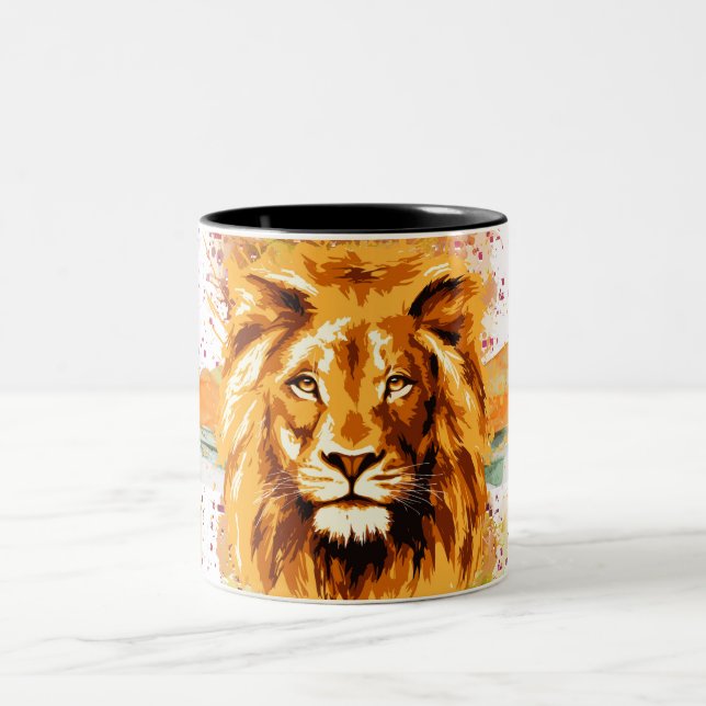 Safari Lion Coffee Tasse | Farbiger Löwencup (Mittel)