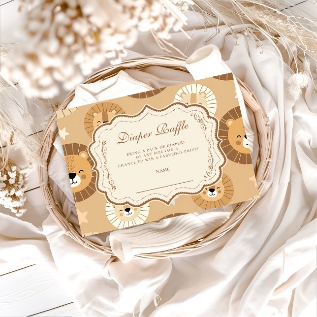 Safari Lion Diapper Raffle Begleitkarte (Von Creator hochgeladen)