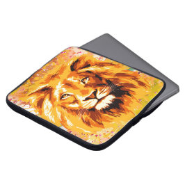 Safari Lion Laptop Case | Farbenfrohe Löwe Zeichne