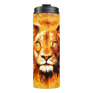 Safari Lion Travel Mug Farbenfrohe Lion Tumbler Thermosbecher