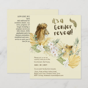 Safari Lions GENDER REVEAL Baby Shower Einladungen