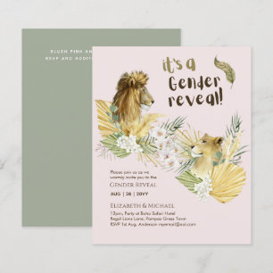 Safari Lions GENDER REVEAL Baby Shower Einladungen