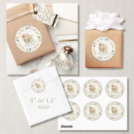 Safari Little Lion Zebra Giraffe Boy Baby Dusche Runder Aufkleber