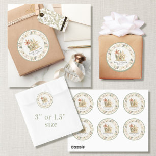 Safari Little Lion Zebra Giraffe Boy Baby Dusche Runder Aufkleber