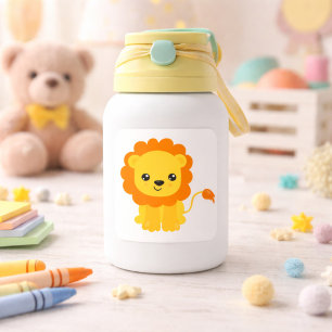 Safari Löwe Trendy Quadratischer Aufkleber