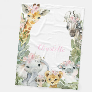 Safari-Mädchen-Babydecke Fleecedecke
