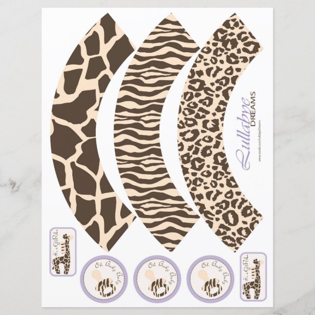 Safari Mädchen LAV Cupcake Wrappers (Vorderseite)