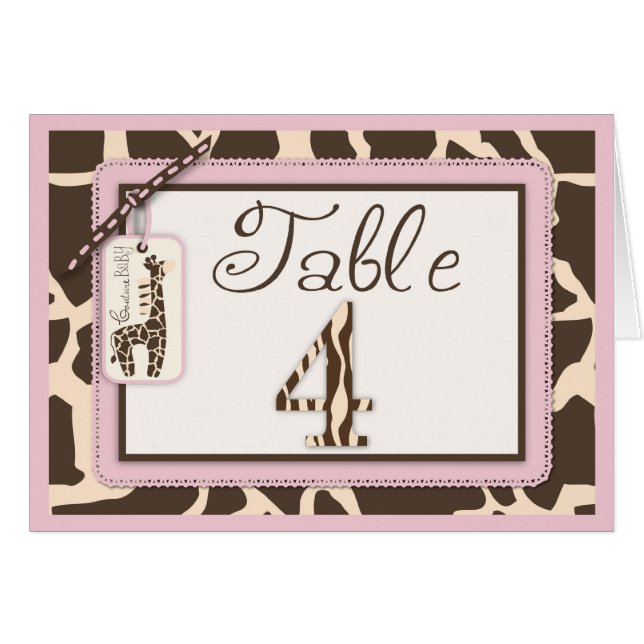 Safari-Mädchen-Tabellen-Karte 4 (Vorderseite (Horizontal))