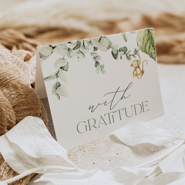 Safari Monkey Baby Dusche Dankeskarte (Von Creator hochgeladen)