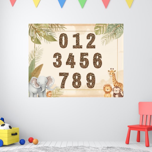 Safari-Nummern-Kinderzimmer-Boho-Dschungel-Tiere-P Poster (Von Creator hochgeladen)