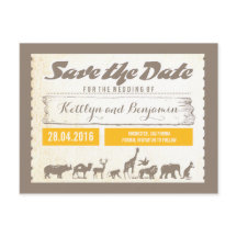 Safari oder Zoo Wildlife Save the Date Postkarten