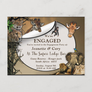 Safari Outdoor Verlobung Einladungspostkarte