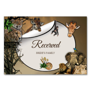 Safari Outdoor Wedding Reservierte Karte