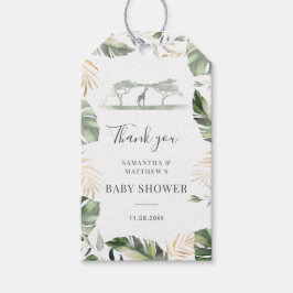 Safari Palm Blätter Paare Baby Dusche Gefallen Geschenkanhänger
