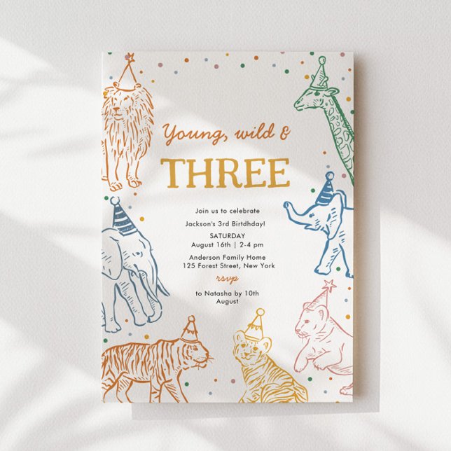 Safari Party 3rd Animals Birthday Invitation Einladung (Von Creator hochgeladen)