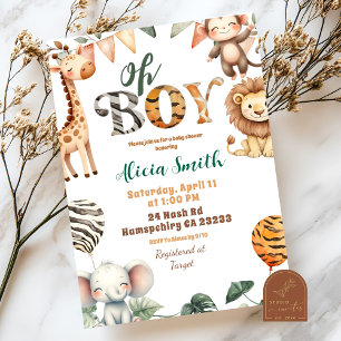 Safari-Party-Tiere Baby-Shower-Einladung Einladung