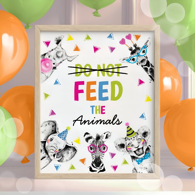 Safari Party Tiere Füttre nicht das Tierzeichen Poster (Von Creator hochgeladen)