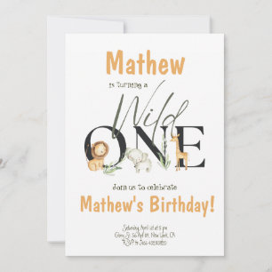 Safari Party Tiere Wild Ein Geburtstag Einladung