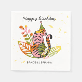 Safari Party Tierhandgezogene Kinder Geburtstag Serviette