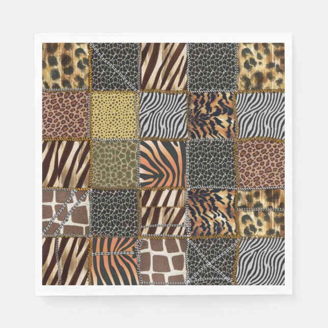 Safari Patchwork Paper Napkins Serviette (Vorderseite)