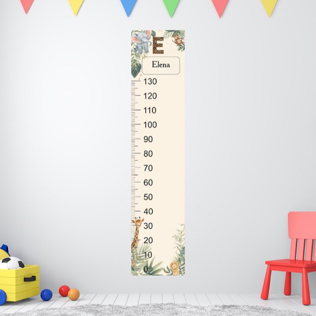 Safari Personalisierter Name Monogramm E Wachstums Poster (Von Creator hochgeladen)