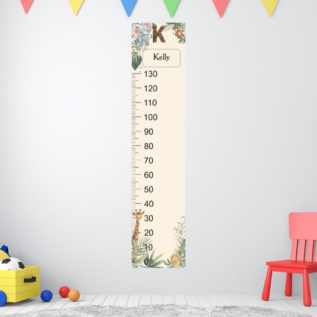 Safari Personalisierter Name Monogramm K Wachstums Poster (Von Creator hochgeladen)