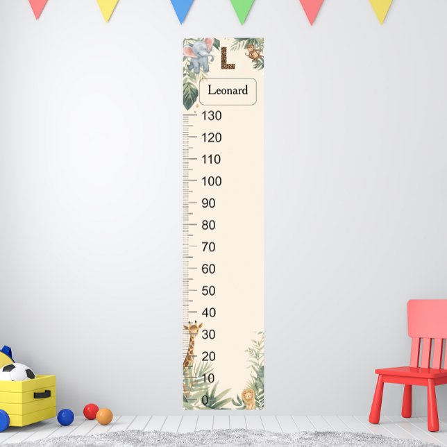 Safari Personalisierter Name Monogramm L Wachstums Poster (Von Creator hochgeladen)