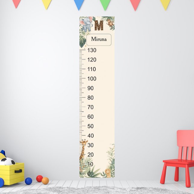 Safari Personalisierter Name Monogramm M Wachstums Poster (Von Creator hochgeladen)