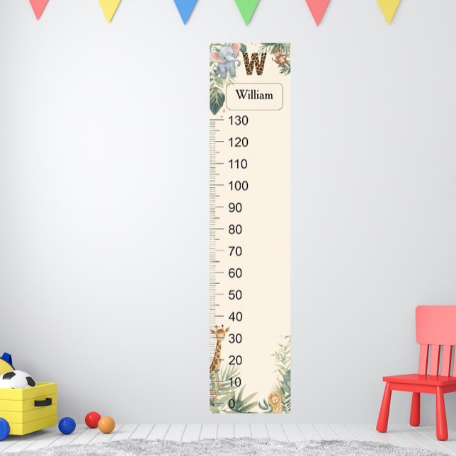 Safari Personalisierter Name Monogramm W Wachstums Poster (Von Creator hochgeladen)