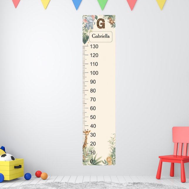 Safari Personalized Name Monogram G Growth Chart Poster (Von Creator hochgeladen)