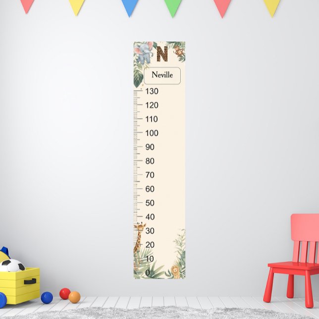 Safari Personalized Name Monogram N Growth Chart Poster (Von Creator hochgeladen)