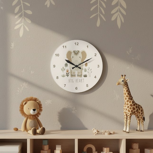 Safari Portrait Elephant Ivory ID1264 Große Wanduhr (Von Creator hochgeladen)