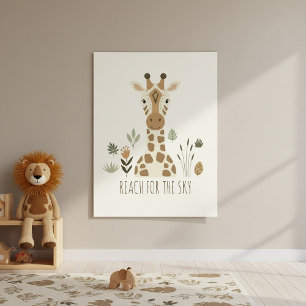 Safari-Porträt Giraffe Elfenbein ID1264 Poster