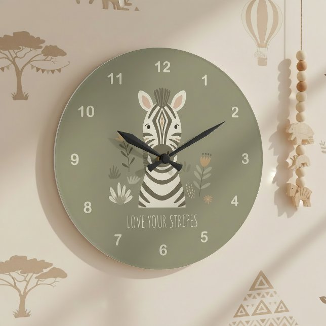 Safari Porträt Zebra ID1264 Große Wanduhr (Von Creator hochgeladen)