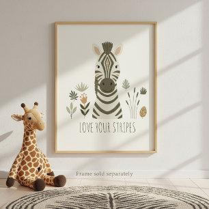Safari-Porträts Zebra Elfenbein ID1264 Poster