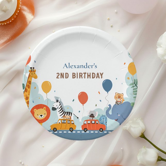 Safari Race Car 2. Geburtstag Pappteller (Von Creator hochgeladen)