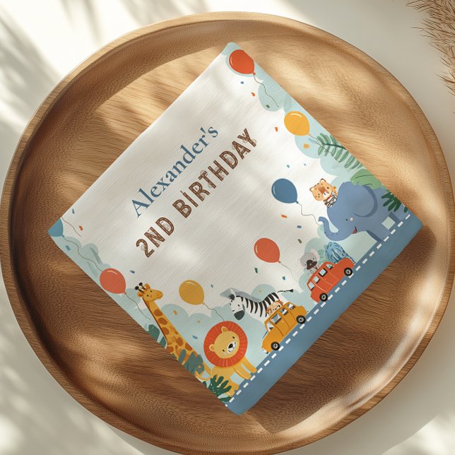 Safari Race Car 2. Geburtstag Serviette (Von Creator hochgeladen)